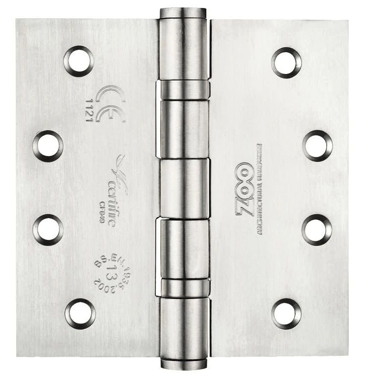 Ball Bearing Broad Butt Projection Hinges - Fire Rated - Grade 13 - CE / UKCA Marked - Certifire Approved - 120kg Weight Limit - 102mm X 102mm - Satin Stainless Steel