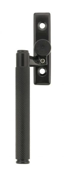 Brompton Cranked Knurled Pattern Locking Espagnolette Handle - Window Fastener - Left & Right Hand - Black