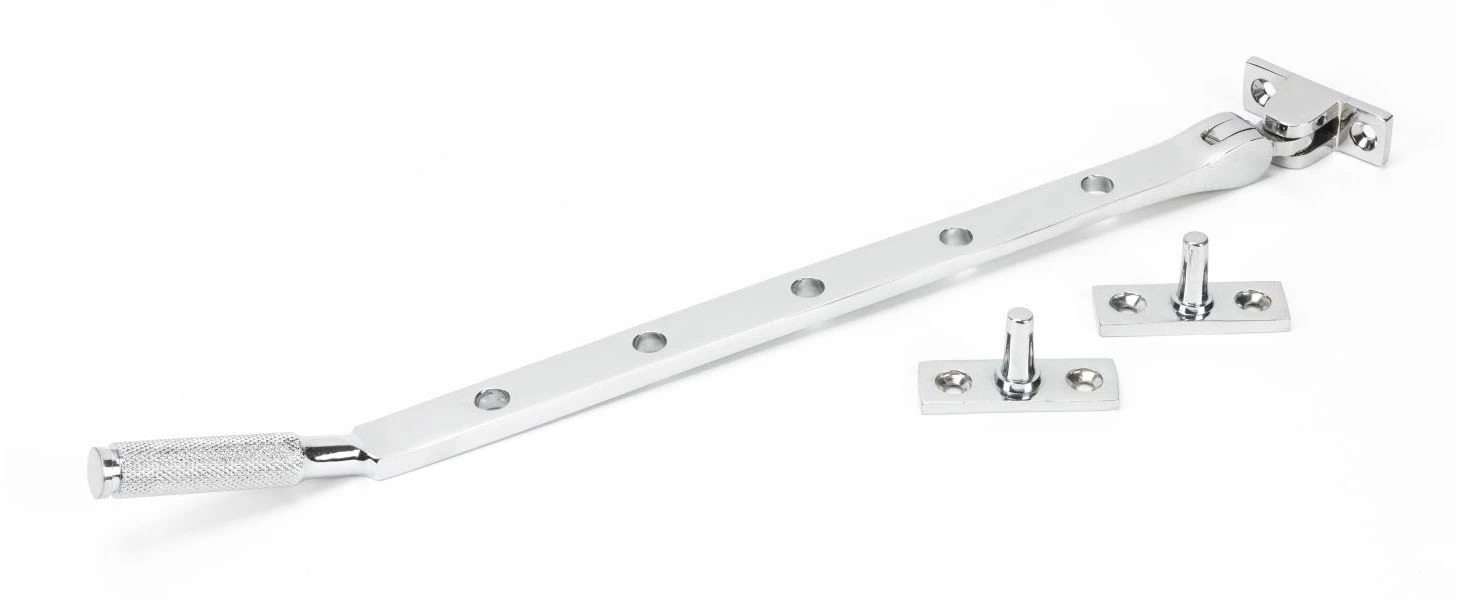 Brompton Knurled Pattern Window Stay - Available In Three Sizes - Polished Chrome