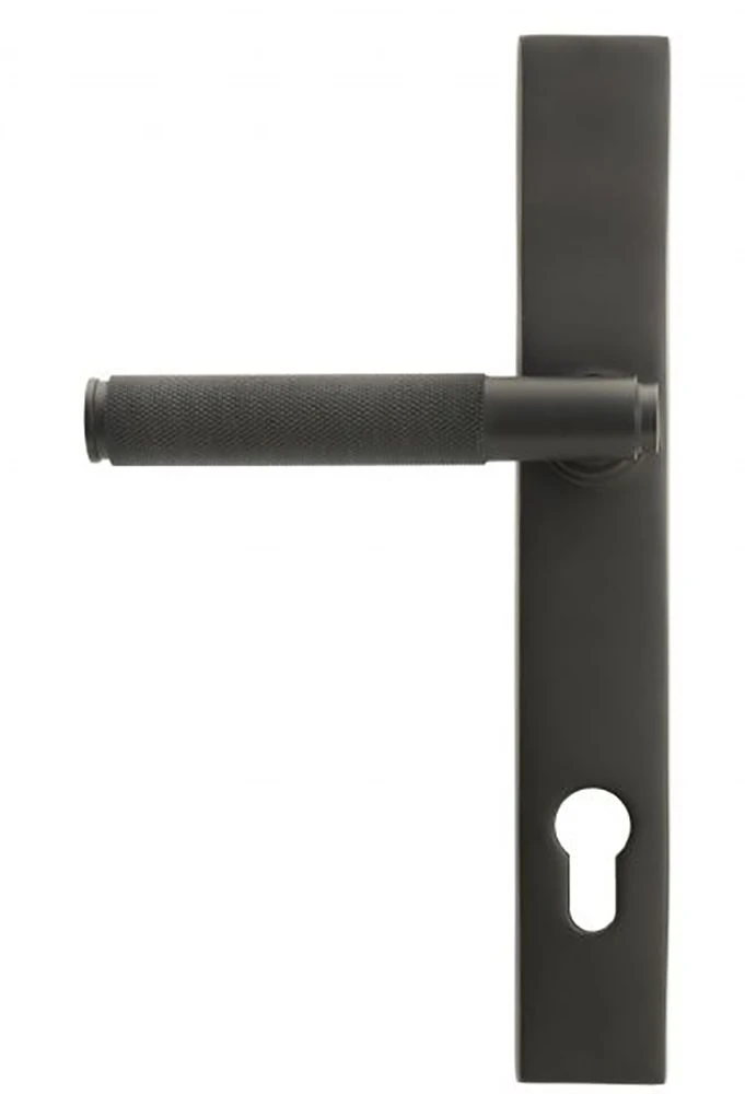 Brompton Slimline Lever Multi Point Door Lever Handles - 92mm Euro Centres - 212mm Bolt Centres - 242mm X 32mm Back Plate - Aged Solid Bronze