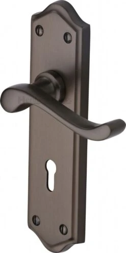 Buckingham Lever Door Handles On A Backplate - Matt Bronze (Lacquered)