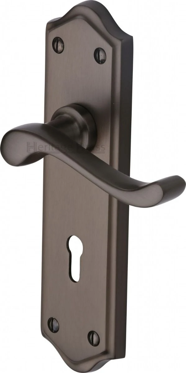 Buckingham Lever Door Handles On A Backplate - Matt Bronze (Lacquered)