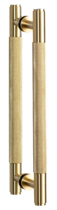 Buster & Punch Diamond Cut Knurled Pull Handles - Back To Back Fixing Pair For Internal Doors - Available In Two Sizes - Satin Brass (Lacquered)