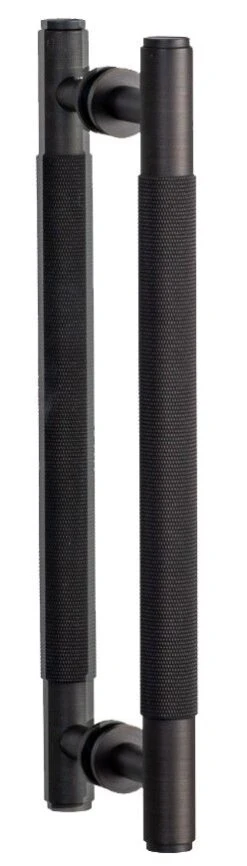 Buster & Punch Diamond Cut Knurled Pull Handles - Back To Back Fixing Pair For Internal Doors - Available In Two Sizes - Smoked Bronze