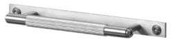 Buster & Punch Linear Pattern Cabinet Pull Bar Handle With Back Plate - Available In Three Sizes - Satin Stainless Steel