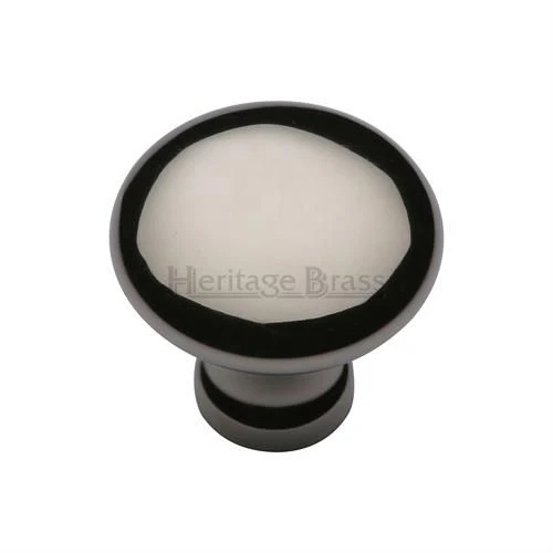 Button Cupboard Knob - Polished Nickel