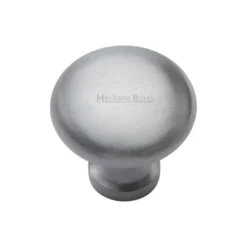 Button Cupboard Knob - Satin Chrome