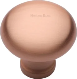 Button Cupboard Knob - Satin Copper (lacquered)