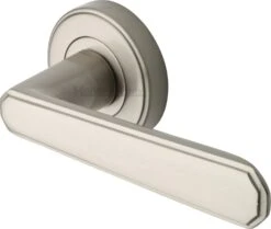 Century - Round Rose Lever Handles Only - Satin Nickel