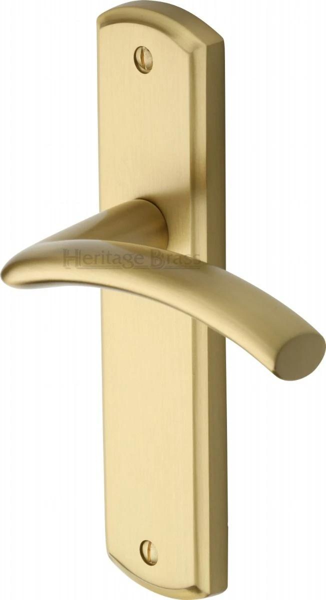 Centaur Lever Door Handles On A Backplate - Satin Brass (Lacquered) - Image 2