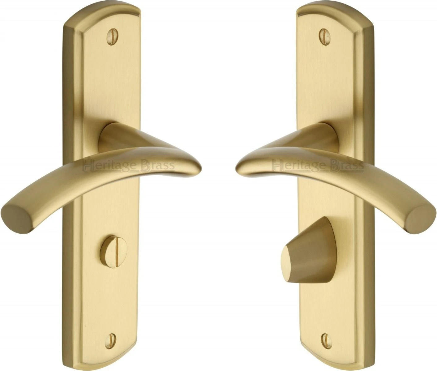 Centaur Lever Door Handles On A Backplate - Satin Brass (Lacquered) - Image 3