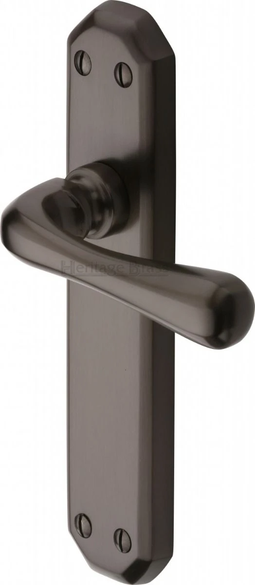 Charlbury Lever Door Handles On A Backplate - Matt Bronze (Lacquered) - Image 2
