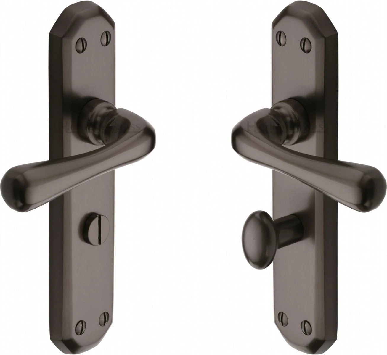 Charlbury Lever Door Handles On A Backplate - Matt Bronze (Lacquered) - Image 4