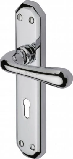 Charlbury Lever Door Handles On A Backplate - Polished Chrome