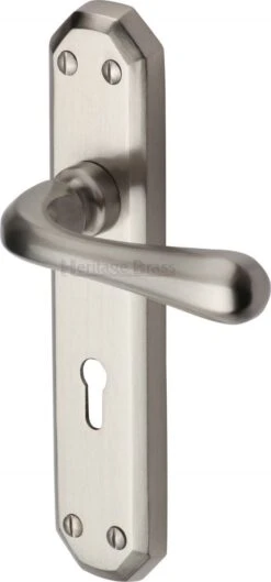 Charlbury Lever Door Handles On A Backplate - Satin Nickel