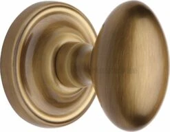 Chelsea Oval Mortice Knobs - Antique Brass (Gloss Lacquered)