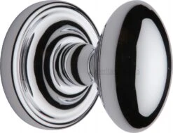 Chelsea Oval Mortice Knobs - Polished Chrome