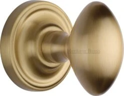 Chelsea Oval Mortice Knobs - Satin Brass (Lacquered)