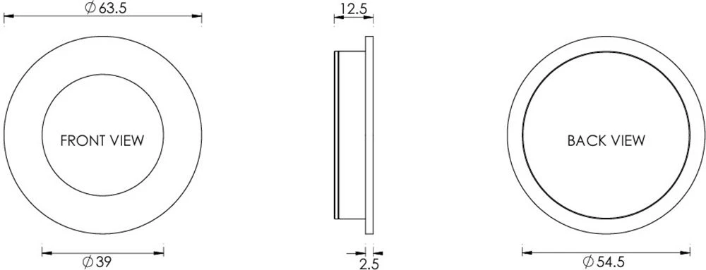Circular Flush Pull Handle For Sliding Pocket Doors - 63mm Diameter - Matt Bronze (Lacquered) - Image 2