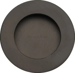 Circular Flush Pull Handle For Sliding Pocket Doors - 63mm Diameter - Matt Bronze (Lacquered)