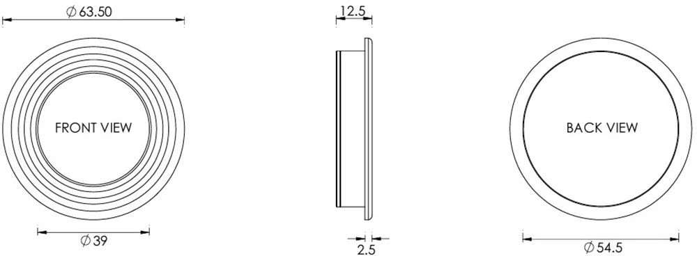 Circular Reeded Flush Pull Handle For Sliding Pocket Doors - 63mm Diameter - Polished Brass (Lacquered) - Image 2