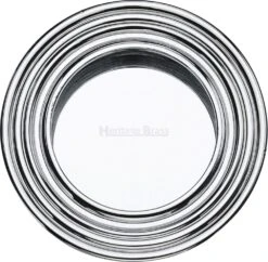 Circular Reeded Flush Pull Handle For Sliding Pocket Doors - 63mm Diameter - Polished Chrome