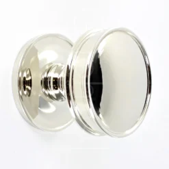 Classic Design Cupboard Knob With Stepped Rose - Polished Nickel