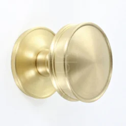 Classic Design Cupboard Knob With Stepped Rose - Satin Brass (Lacquered)
