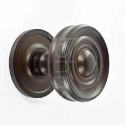 Classic Design Cupboard Knob With Raised Front And Stepped Rose - Dark Bronze (Lacquered)