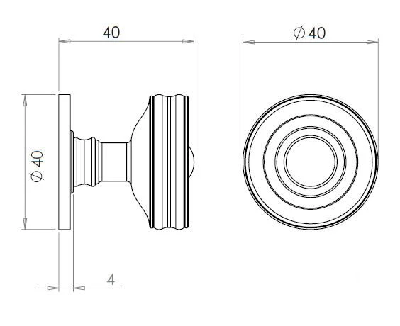 Classic Design Cupboard Knob With Raised Front And Stepped Rose - Satin Brass (Lacquered) - Image 2
