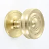 Classic Design Cupboard Knob With Raised Front And Stepped Rose - Satin Brass (Lacquered)