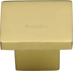 Classic Square Cabinet Knob - Available In Two Sizes - Polished Brass (Lacquered)