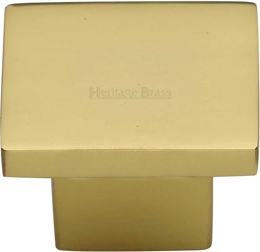 Classic Square Cabinet Knob - Available In Two Sizes - Polished Brass (Lacquered)