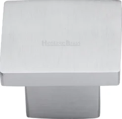 Classic Square Cabinet Knob - Available In Two Sizes - Satin Chrome