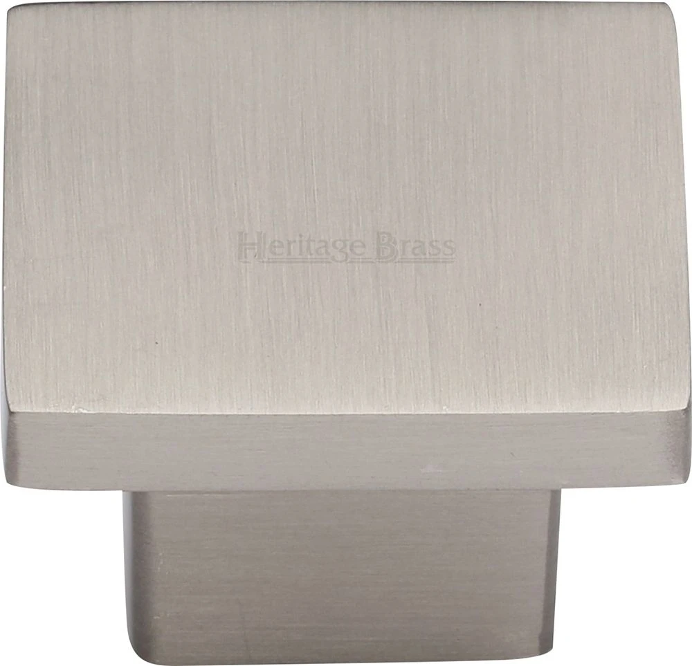 Classic Square Cabinet Knob - Available In Two Sizes - Satin Nickel
