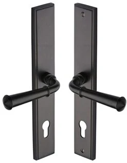 Colonial Lever Multi Point Door Lever Handles - 92mm Euro Centres - 259mm Bolt Centres - 285mm X 44mm Back Plate - Matt Bronze (Lacquered)