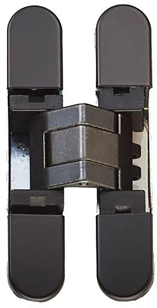 Concealed Adjustable Hinge For Invisible Doors - Suitable For 18mm Doors - 76mm X 14mm - Matt Black
