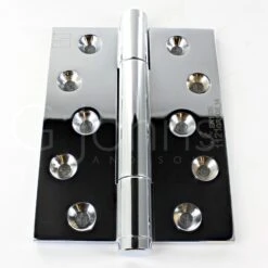 Tritech Concealed Polymer Bearing Grade 14 Hinge - Self Lubricating - CE / UKCA Marked - Fired Rated - 100mm X 75mm - Polished Chrome