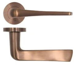 Cosmo Round Rose Lever Handles - PVD Satin Bronze
