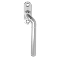 Cranked Locking Espagnolette Handle - Window Fastener - Left & Right Hand - Polished Chrome