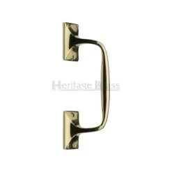 Cranked Pull Handle - Polished Brass (Lacquered)