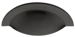 Crescent Shape Cup Handle - Rear Fix - 97mm Width (57mm Fixing Centres) - Matt Bronze (Lacquered)