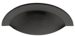 Crescent Shape Cup Handle - Rear Fix - 97mm Width (57mm Fixing Centres) - Matt Black