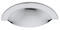 Crescent Shape Cup Handle - Rear Fix - 97mm Width (57mm Fixing Centres) - Polished Chrome