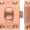 Cupboard Catch With Oval Knob - 53mm X 40mm - Satin Copper (lacquered)