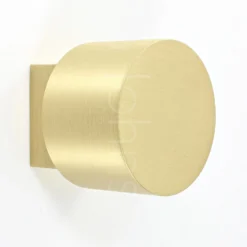 Cylinder Shape Cupboard Knob With Square Base - Satin Brass (Lacquered)