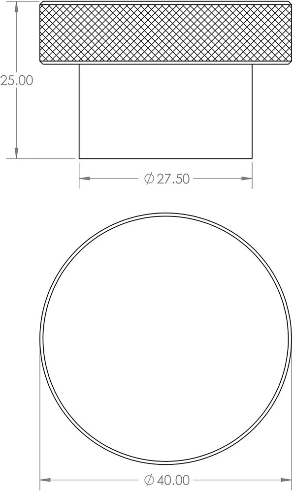 Diamond Knurled Circular Cupboard Knob - Available In Two Sizes - Matt Black - Image 4