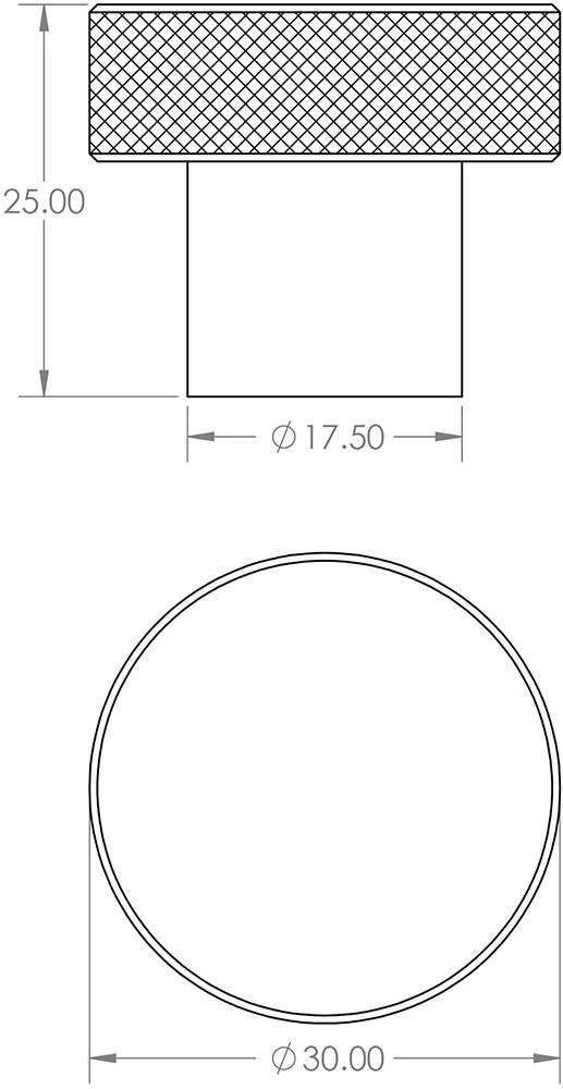 Diamond Knurled Circular Cupboard Knob - Available In Two Sizes - Matt Black - Image 3