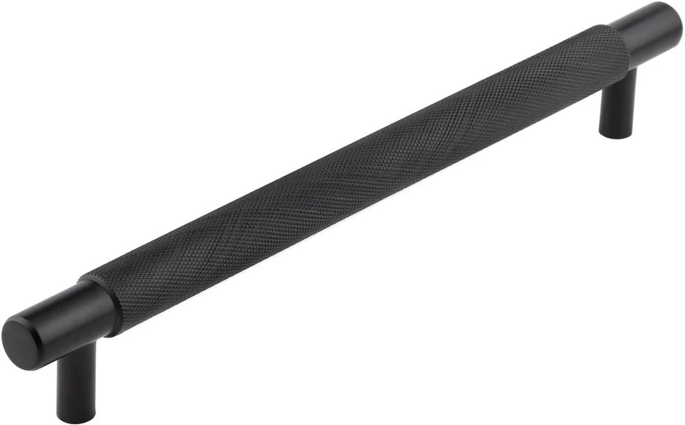 Diamond Knurled Grip T-Bar Cabinet Handle - Available In Two Sizes - Matt Black - Image 2