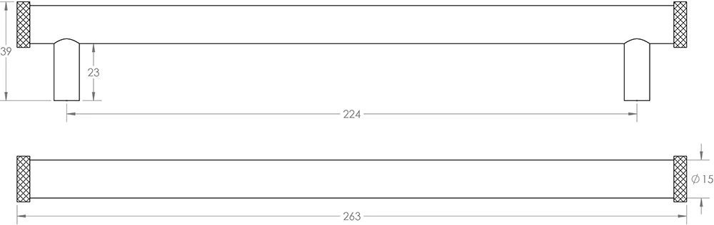 Diamond Knurled T-Bar Cabinet Handle - Available In Two Sizes - Satin Nickel - Image 4